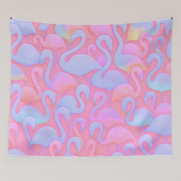 Item preview, Cool Pink Pastel Flamingo Repeat Pattern designed and sold by SassyArtistry.