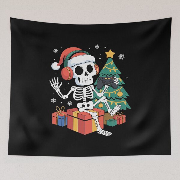 Item preview, Christmas skeleton Gamer xmas skull gaming designed and sold by RayArmstrong.