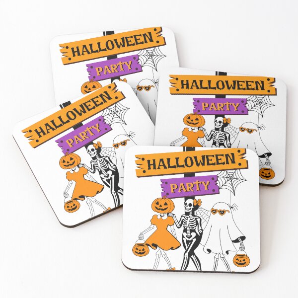 Item preview, Halloween Party Friends – Funny Skeleton, Pumpkin & Ghost Design designed and sold by giraffteee.