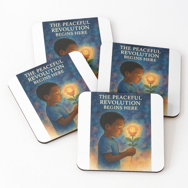 Item preview, The Peaceful Revolution Begins Here — Montessori Cosmic Watercolor Design designed and sold by MforMontessori.