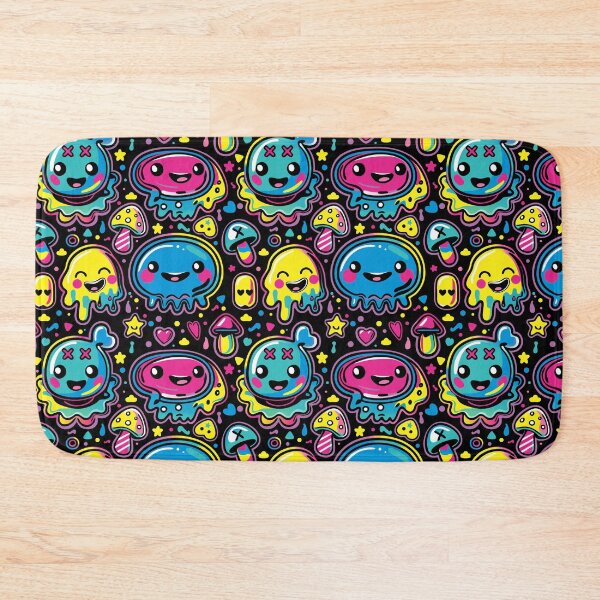 Item preview, Kawaii Kidcore Blobs over Black designed and sold by Oni Figments.