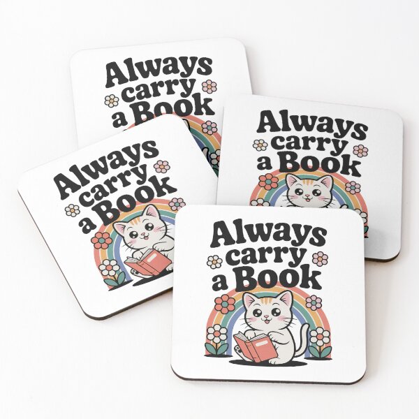 Item preview,  Always Carry A Book, Cute Retro Kawaii Cat designed and sold by graphic-genie.