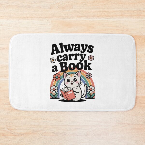 Item preview,  Always Carry A Book, Cute Retro Kawaii Cat designed and sold by graphic-genie.