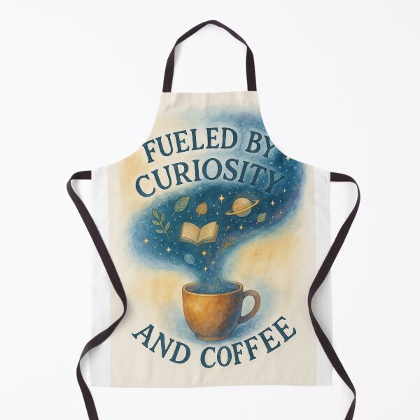 Item preview, Fueled by Curiosity and Coffee — Cosmic Watercolor Inspiration designed and sold by MforMontessori.