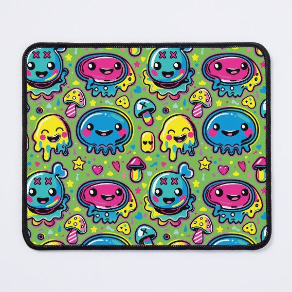 Item preview, Kawaii Kidcore Blobs over Lime Green designed and sold by Oni Figments.