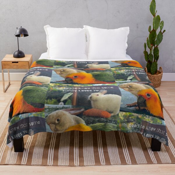Item preview, Some Bunny Loves You!!! – Parrots and Bunny Friendship Art designed and sold by TrisaThyme.