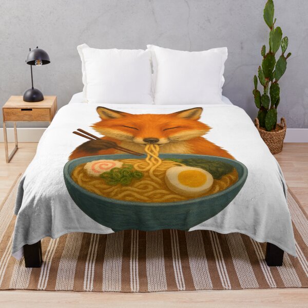 Item preview, Fox Eating Ramen Soup designed and sold by thehaywirehoney.