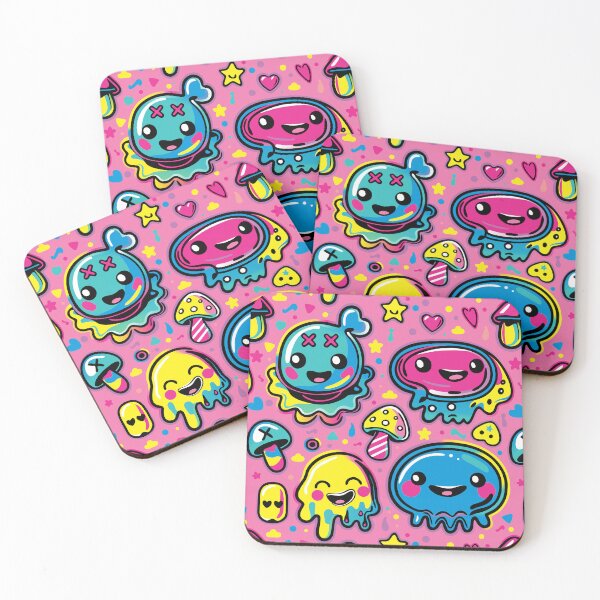 Item preview, Kawaii Kidcore Blobs over Pink designed and sold by Oni Figments.