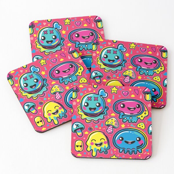 Item preview, Kawaii Kidcore Blobs over Red designed and sold by Oni Figments.