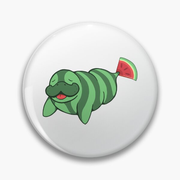 Item preview, Manamelon - Watermelon Manatee - Stickers, Buttons, and Magnets designed and sold by RAWBLEM-STORE.
