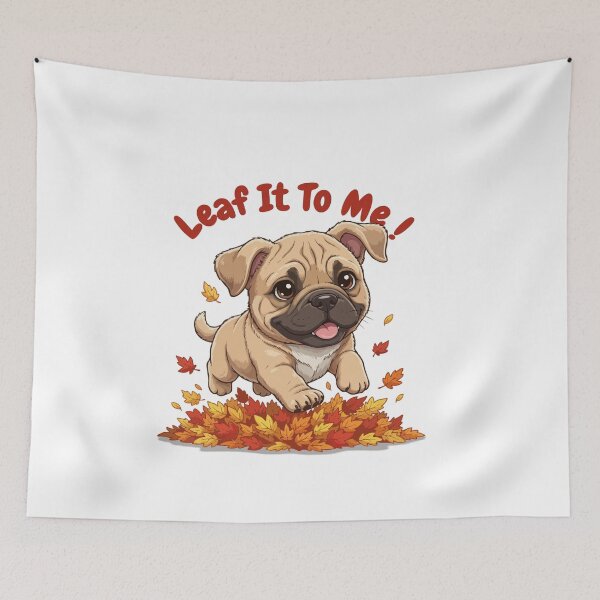 Item preview, Leaf It To Me Bullmastiff Dog Running in Fall Leaves Cute Autumn designed and sold by The Real Life Symphony.