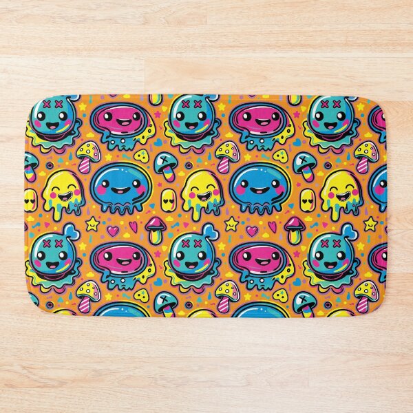 Item preview, Kawaii Kidcore Blobs over Orange designed and sold by Oni Figments.