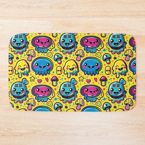 Item preview, Kawaii Kidcore Blobs over Yellow designed and sold by Oni Figments.