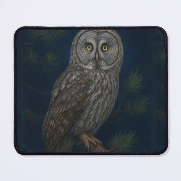 Item preview, Majestic Great Gray Owl Digital Painting designed and sold by DovralThreads.