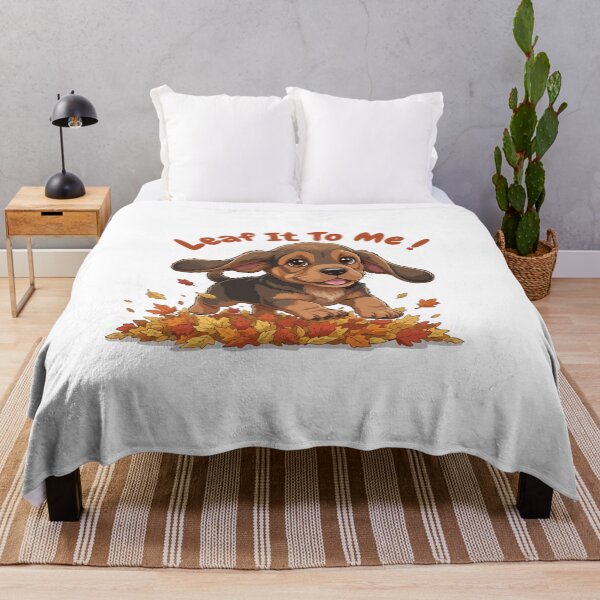 Item preview, Leaf It To Me Bloodhound Dog Running in Fall Leaves Cute Autumn designed and sold by The Real Life Symphony.