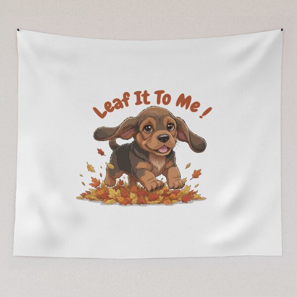 Item preview, Leaf It To Me Bloodhound Dog Running in Fall Leaves Cute Autumn designed and sold by The Real Life Symphony.
