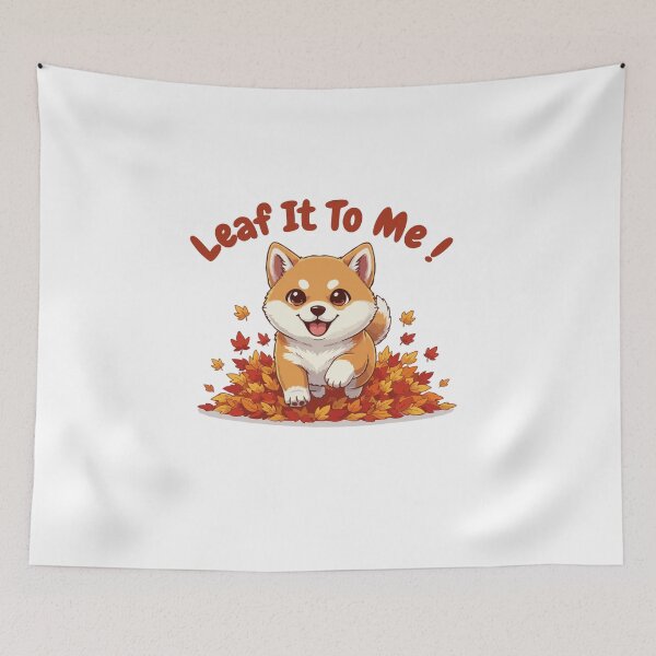 Item preview, Leaf It To Me Shiba Inu Dog Running in Fall Leaves Cute Autumn designed and sold by The Real Life Symphony.
