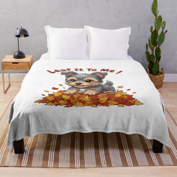 Item preview, Leaf It To Me Silky Terrier Dog Running in Fall Leaves Cute Autumn designed and sold by The Real Life Symphony.