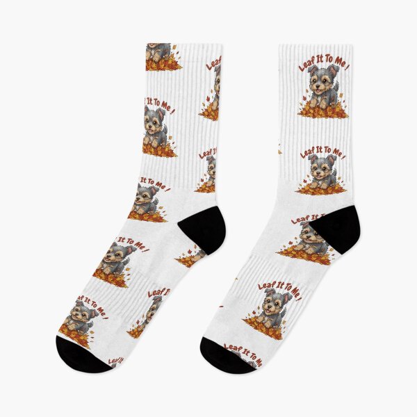 Item preview, Leaf It To Me Silky Terrier Dog Running in Fall Leaves Cute Autumn designed and sold by The Real Life Symphony.