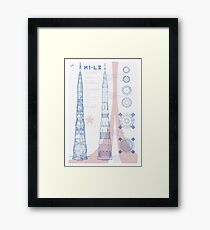 N1-L3 ROCKET PLANS Russian rocket blueprint soviet moon rocket USSR Framed Print