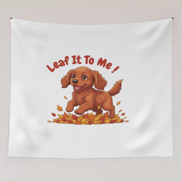 Item preview, Leaf It To Me Irish Setter Dog Running in Fall Leaves Cute Autumn designed and sold by The Real Life Symphony.