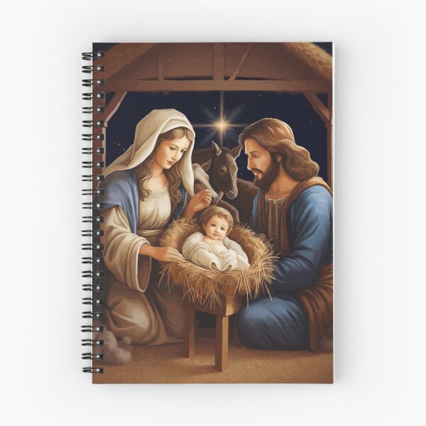 Item preview, Nativity Scene with Mary, Joseph and Baby Jesus in Manger designed and sold by Vicky Brago-Mitchell®.