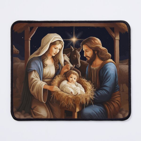 Item preview, Nativity Scene with Mary, Joseph and Baby Jesus in Manger designed and sold by Vicky Brago-Mitchell®.