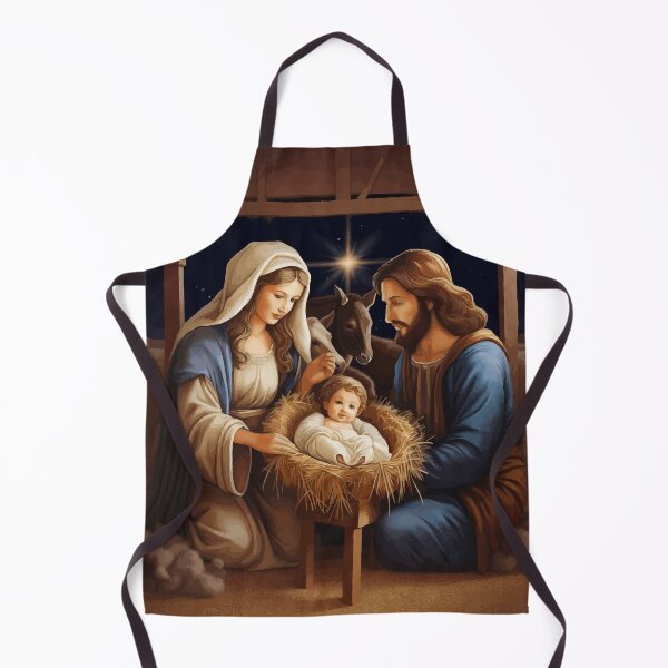Item preview, Nativity Scene with Mary, Joseph and Baby Jesus in Manger designed and sold by Vicky Brago-Mitchell®.