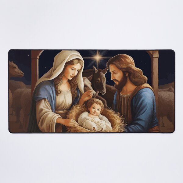 Item preview, Nativity Scene with Mary, Joseph and Baby Jesus in Manger designed and sold by Vicky Brago-Mitchell®.