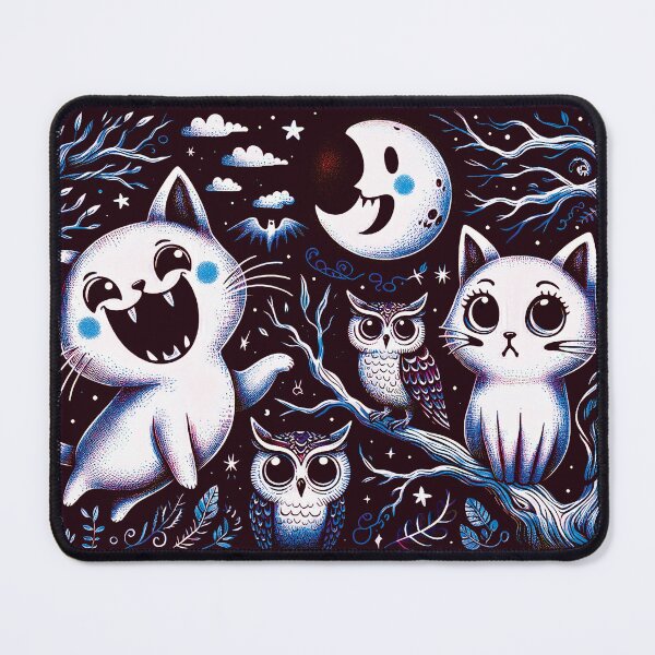 Item preview, Halloween Cat With Owls D4 In Solid Background designed and sold by HappyHavenStu.