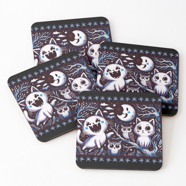 Item preview, Halloween Cat With Owls D4 In Solid Background designed and sold by HappyHavenStu.