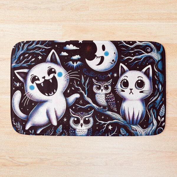 Item preview, Halloween Cat With Owls D4 In Solid Background designed and sold by HappyHavenStu.