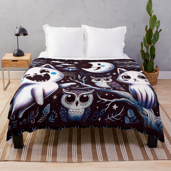 Item preview, Halloween Cat With Owls D4 In Solid Background designed and sold by HappyHavenStu.