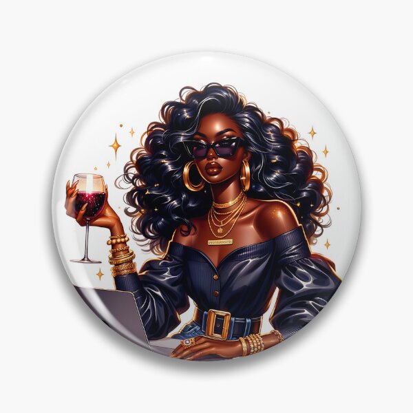 Item preview, Gold & Black Diva – Afro Glam Fashion Art designed and sold by Lulunza.
