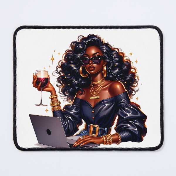 Item preview, Gold & Black Diva – Afro Glam Fashion Art designed and sold by Lulunza.