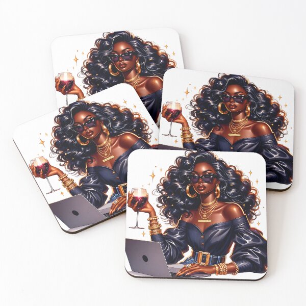 Item preview, Gold & Black Diva – Afro Glam Fashion Art designed and sold by Lulunza.