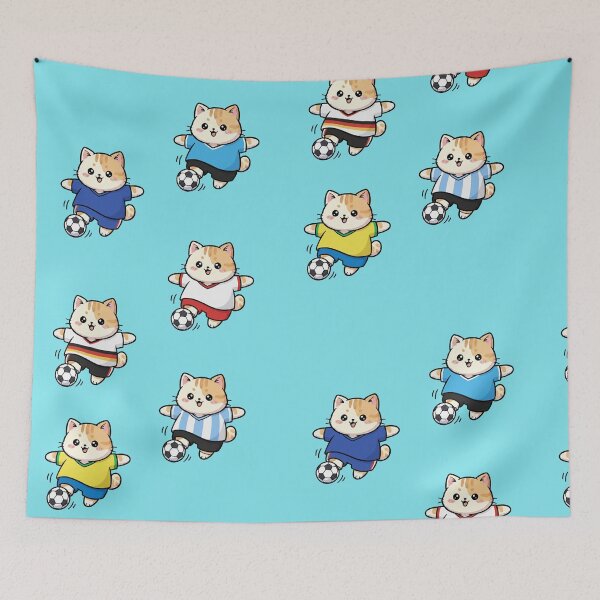 Item preview, Kawaii Goal Fever: Pack of 6 Soccer Kittens Playing National Teams | Cute Soccer Cat World Cup Design for Football Fans designed and sold by DibuHumor.