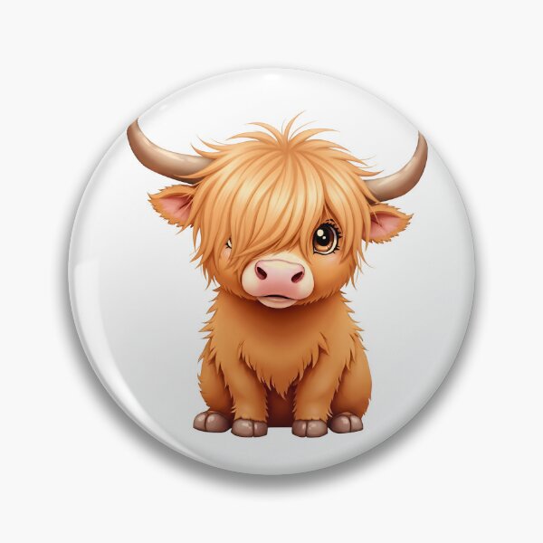 Item preview, Adorable Baby Highland Cow Calf with Fluffy Hair designed and sold by debbiedoodarday.