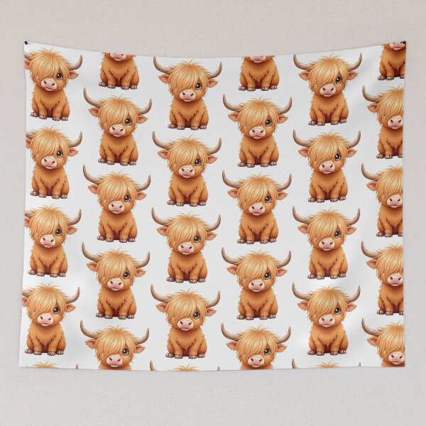 Item preview, Adorable Baby Highland Cow Calf with Fluffy Hair designed and sold by debbiedoodarday.