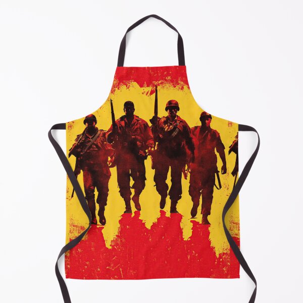 Item preview, Four historical soldiers are marching together on yellow background. designed and sold by Piotrek0001.