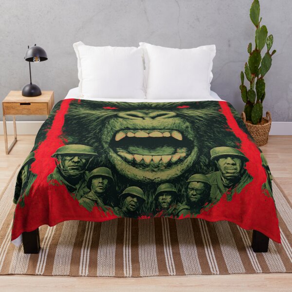 Item preview, Monster movie poster of a giant ape attacking soldiers. designed and sold by Piotrek0001.
