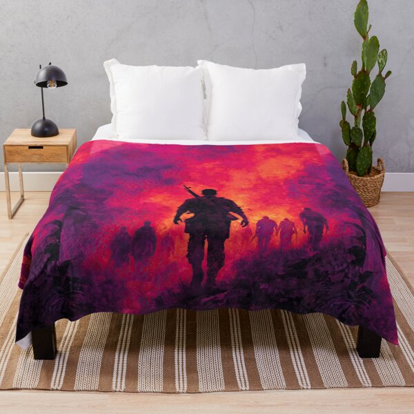 Item preview, A squad of soldiers walks through a red jungle. designed and sold by Piotrek0001.