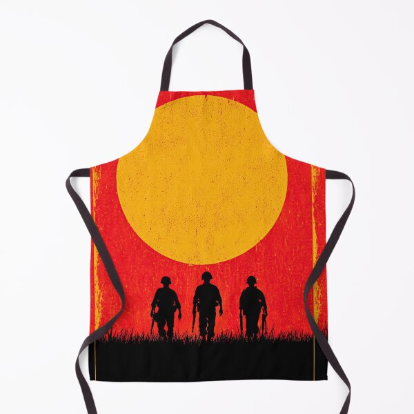 Item preview, Three soldier silhouettes against a big setting red sun. designed and sold by Piotrek0001.