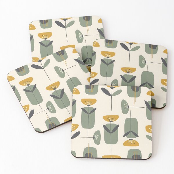 Item preview, Mid Century Modern Floral Pattern | Retro Abstract Flower Design designed and sold by ShabanMerch.