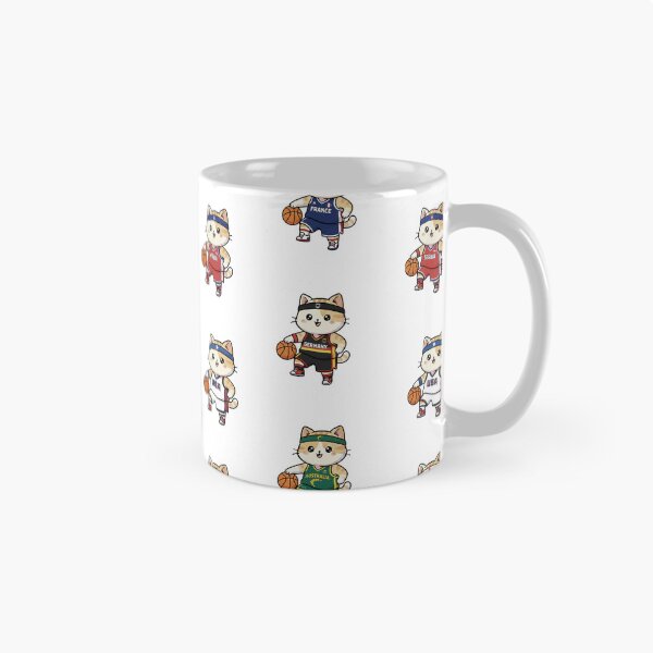 Item preview, Kawaii Basket: Pack of 6 Basketball Kittens from National Teams | Cute Basketball Cat Design for Basketball Fans and Lovers designed and sold by DibuHumor.