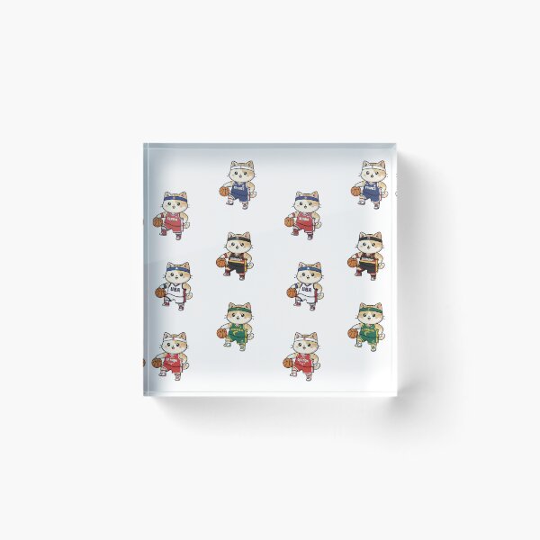 Item preview, Kawaii Basket: Pack of 6 Basketball Kittens from National Teams | Cute Basketball Cat Design for Basketball Fans and Lovers designed and sold by DibuHumor.