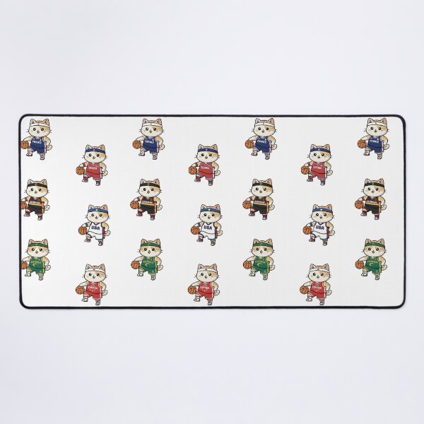 Item preview, Kawaii Basket: Pack of 6 Basketball Kittens from National Teams | Cute Basketball Cat Design for Basketball Fans and Lovers designed and sold by DibuHumor.