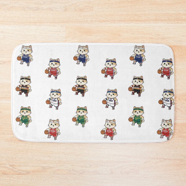Item preview, Kawaii Basket: Pack of 6 Basketball Kittens from National Teams | Cute Basketball Cat Design for Basketball Fans and Lovers designed and sold by DibuHumor.