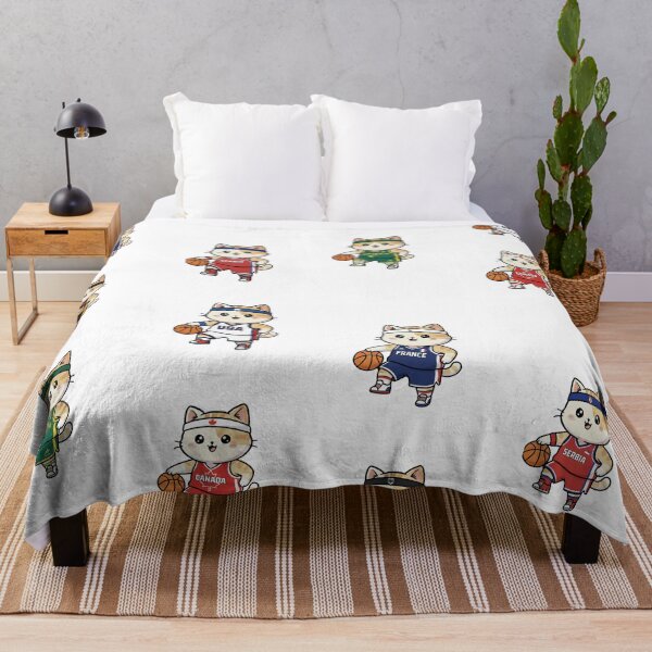 Item preview, Kawaii Basket: Pack of 6 Basketball Kittens from National Teams | Cute Basketball Cat Design for Basketball Fans and Lovers designed and sold by DibuHumor.