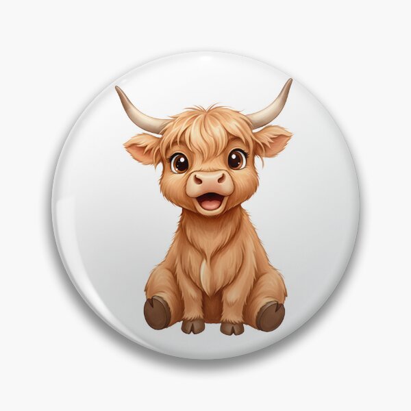 Item preview, Happy Cheerful Baby Highland Cow with Open Smile designed and sold by debbiedoodarday.